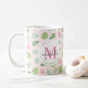 Modern Chic Blommigt Monogram Kaffemugg
