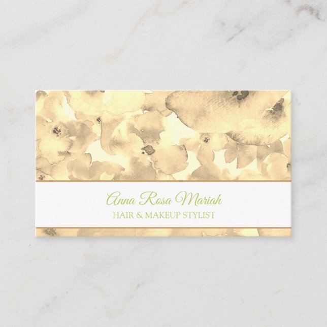 *~* Modern Chic Blommönster Girly Spa Beauty Visitkort (Framsida)
