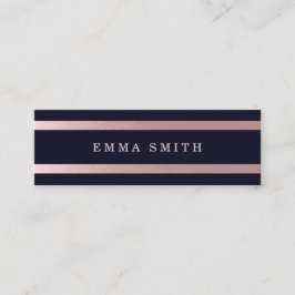 Modern Chic Blue Elegant Luxury i Ro Mini Visitkort