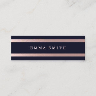 Modern Chic Blue Elegant Luxury i Ro Mini Visitkort