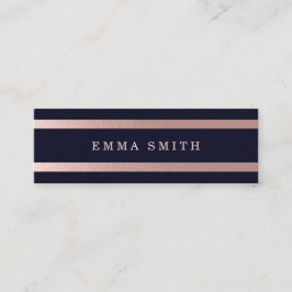 Modern Chic Blue Elegant Luxury i Ro Mini Visitkort