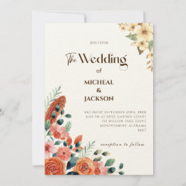 Modern Chic Bohemian Akvarell Blommig Inbjudningar