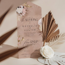 Modern Chic Bohemian Watercolor Blommigt Bröllop