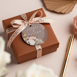 Modern Chic Bohemian Watercolor Blommigt Bröllop Gåvor Etiketter