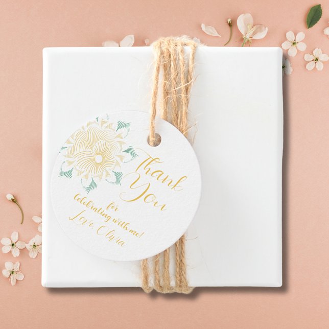 Modern Chic Boho Blommigt Sweet 16 Birthday Gift M Gåvor Etiketter (Skapare uppladdad)