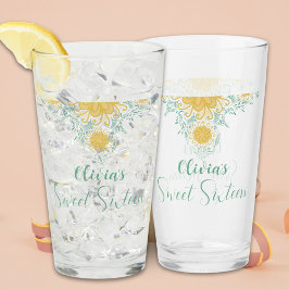 Modern Chic Boho Blommigt Sweet 16 Födelsedagsfest Glaskopp