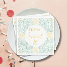 Modern Chic Boho Blommigt Sweet 16 Födelsedagsfest