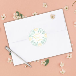 Modern Chic Boho Blommigt Sweet 16 Födelsedagsfest Runt Klistermärke
