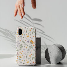 Modern chic boho ljusa vilda blommor iPhone-fodral