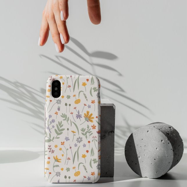 Modern chic boho ljusa vilda blommor iPhone-fodral (Skapare uppladdad)