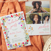 Modern chic boho - ljusa vilder blommor studenten