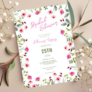 Modern chic boho smart vild blommor möhippa inbjudningar