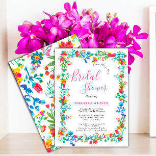 Modern chic boho smart vild blommor möhippa inbjudningar