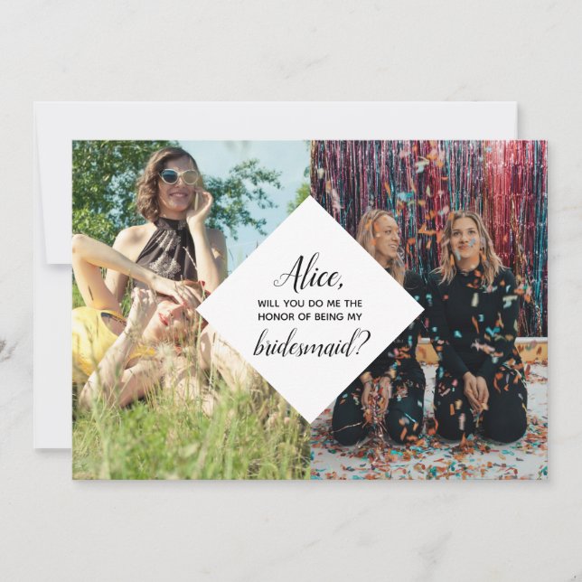 Modern Chic Bridesmaid Frieri Modern Collage Inbjudningar (Framsida)