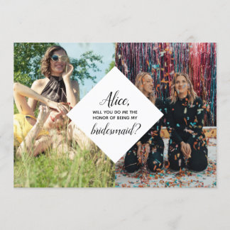 Modern Chic Bridesmaid Frieri Modern Collage Inbjudningar