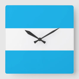 Modern Chic Bright Himmel Blue White Nautical Rand Fyrkantig Klocka