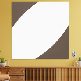 Modern Chic Bright White Brown Generous Kurvor Canvastryck