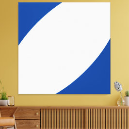 Modern Chic Bright White Deep Blue Nautical Kurvor Canvastryck
