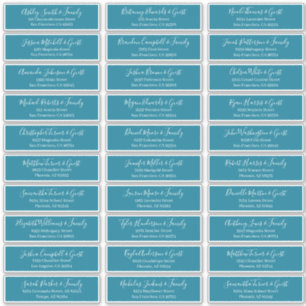 Modern Chic Bröllop Guest Namn Adress Klistermärken