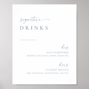 Modern Chic Bröllop Namnteckning Drinks-tecken B Poster