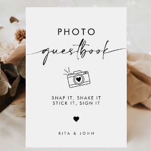 Modern Chic Bröllop Photo Guestbook-tecken Poster