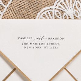 Modern Chic Bröllop Returadress-skript Självfärgande Stämpel