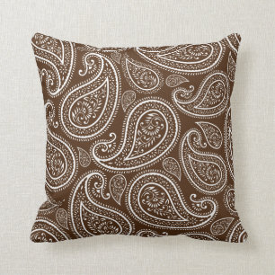 Modern Chic Brown Paisley Kudde