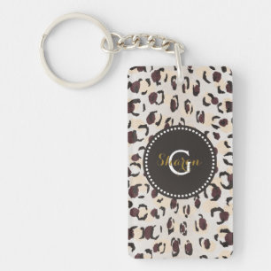 Modern chic brun cheetah print mönster monogram
