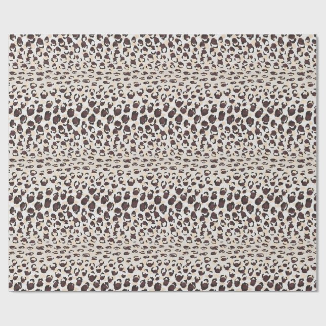 Modern chic brun cheetah print mönster monogram presentpapper (Platt)