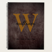 Modern chic burgundskript i läder än monogram