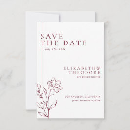 Modern Chic Burgundy Elegant Wedding Spara Datumet