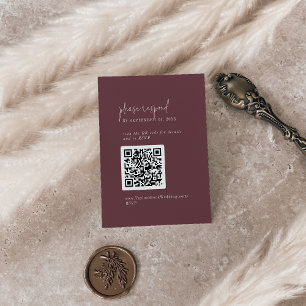 Modern Chic Burgundy QR-kodens OSA hösten Tilläggskort