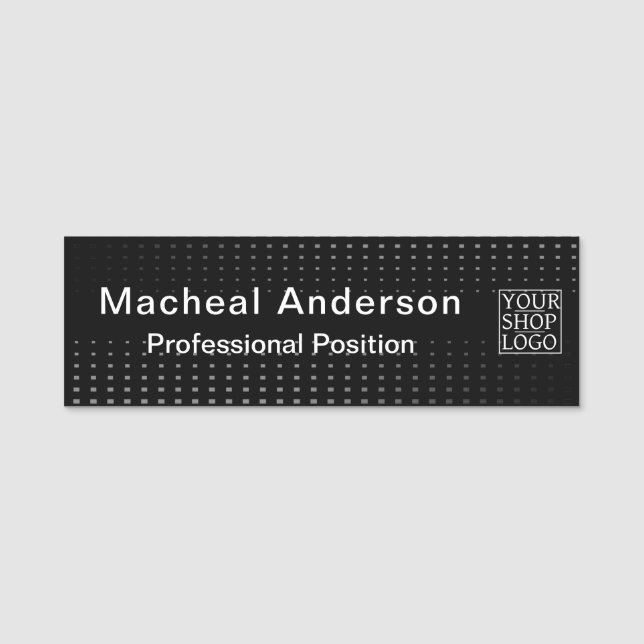 Modern Chic Business Logo Black Namnbricka (Framsida)