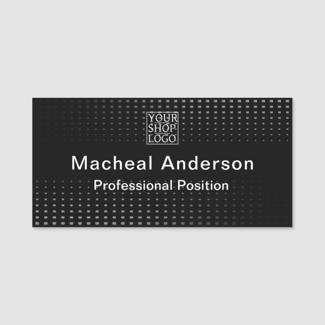 Modern Chic Business Logo Black Namnbricka (Framsida)