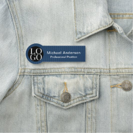 Modern Chic Business Logo Blue Namnbricka