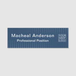 Modern Chic Business Logo Blue Namnbricka