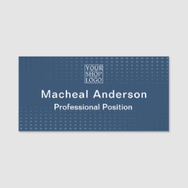 Modern Chic Business Logo Blue Namnbricka