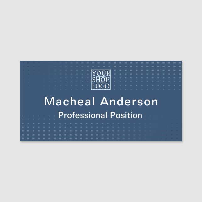 Modern Chic Business Logo Blue Namnbricka (Framsida)