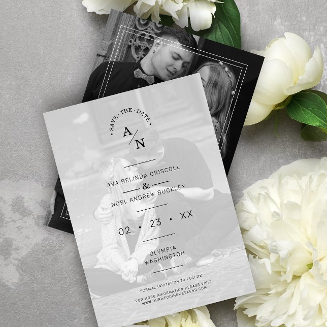 Modern Chic-calligrafi 2 foton Exempel Spara Datumet (Skapare uppladdad)