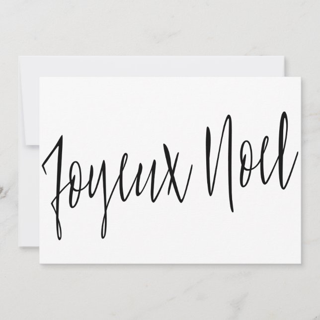 Modern Chic Calligraphy "Joyeux Noel" Julkort (Framsida)