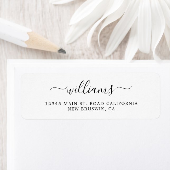 Modern Chic Calligraphy Script-Returadress Returadress Etikett (Insitu)