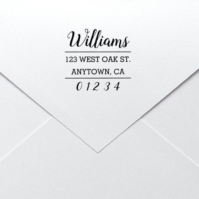 Modern Chic Calligraphy Script-Returadress Självfärgande Stämpel (Skapare uppladdad)