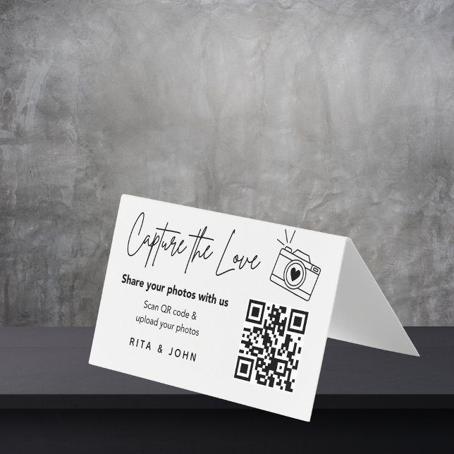 Modern Chic Capture The Love QR-kod Viket Kort (Skapare uppladdad)