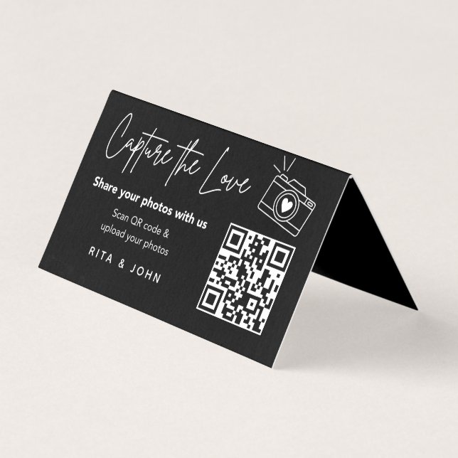 Modern Chic Capture The Love QR-kod Viklad Kort (Framsida)