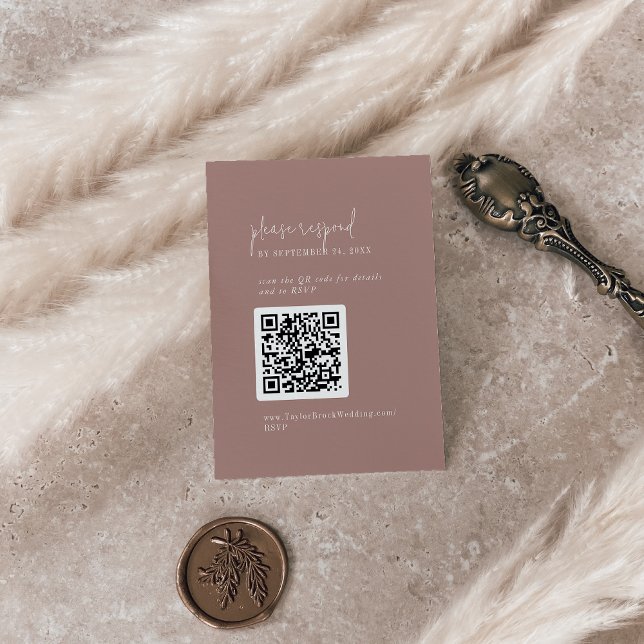 Modern Chic Cinnamon Rosa QR Code OSA Tilläggskort (Skapare uppladdad)