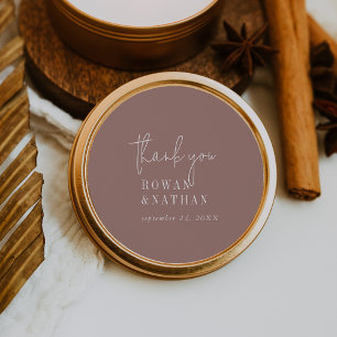 Modern Chic Cinnamon Rosa Tack Stickers Runt Klistermärke