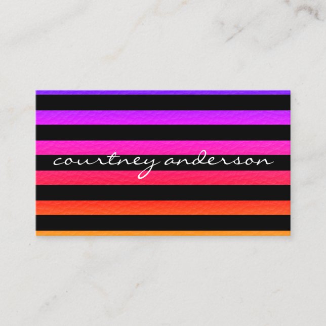 Modern Chic Colorful Struktur Black Rand Visitkort (Framsida)