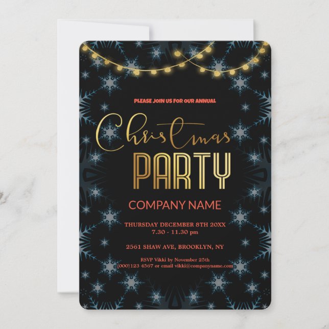 Modern Chic Corporate jul Party Inbjudningar (Framsida)