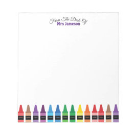 Modern Chic Cute från regnbåge Crayons skrivbord Anteckningsblock