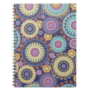 Modern Chic Cute Trendig Colorful Mönster, klass Anteckningsbok